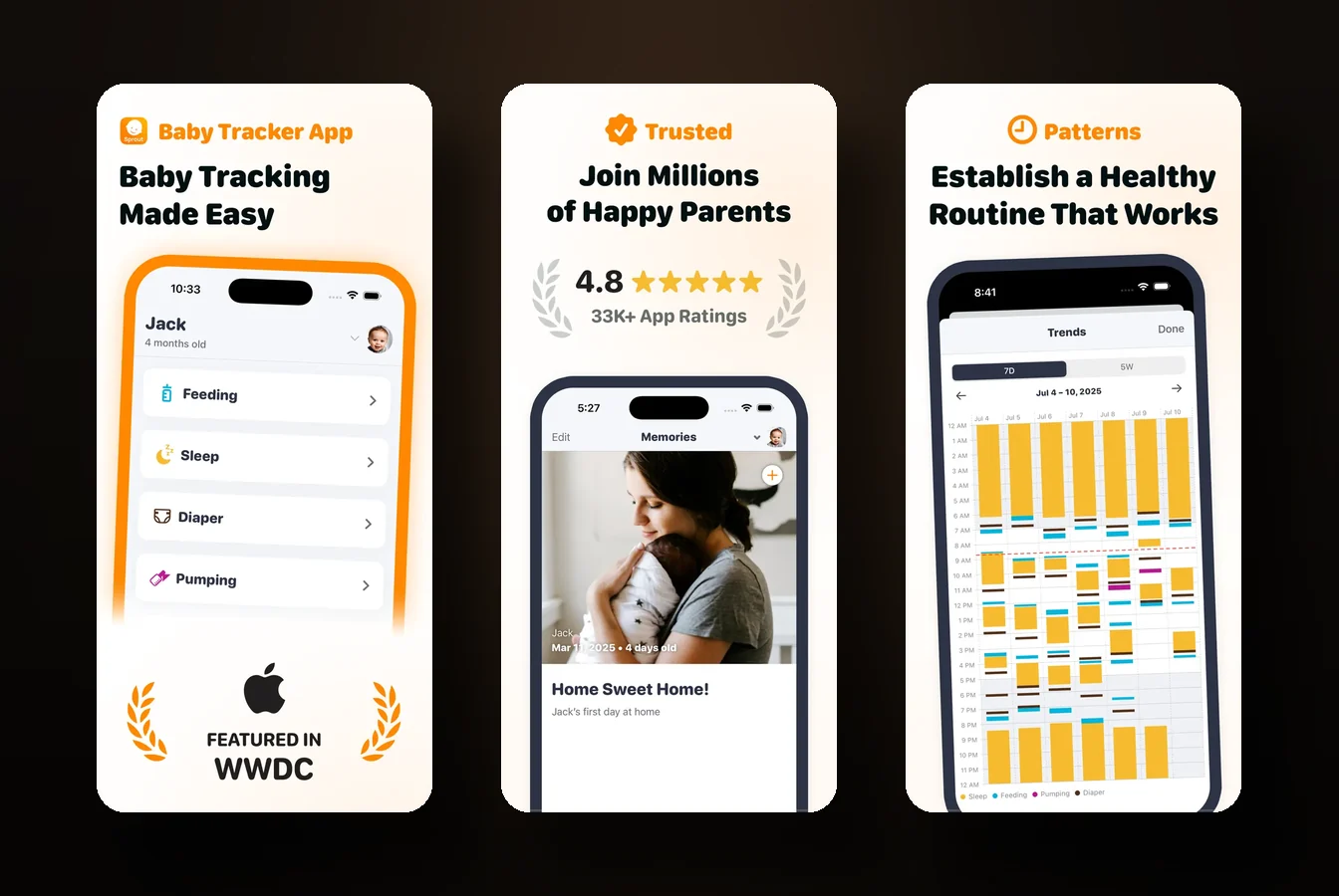 Sprout app screens